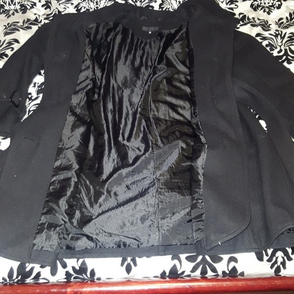 Worthington Black Wool Coat sz L - Picture 4 of 7